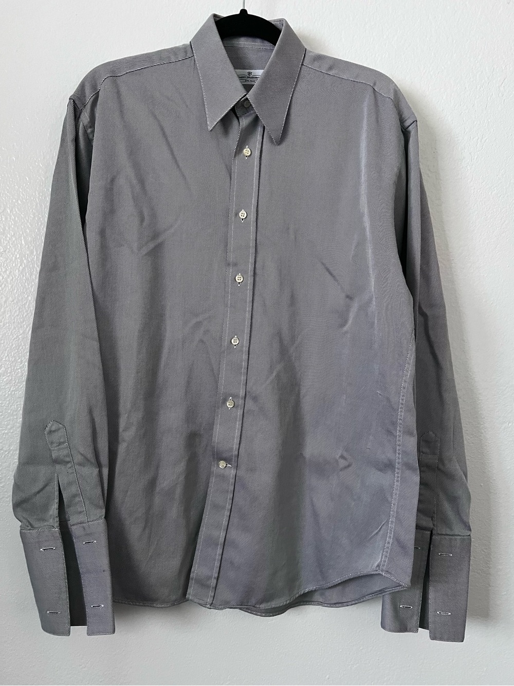 Fabio Inghirami Men’s 15/38 Italian Cotton French Cuff Striped Dress Shirt